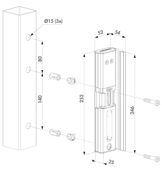 LOCINOX ELEKTRISCHER ÖFFNER IN AUFBAUMONTAGE