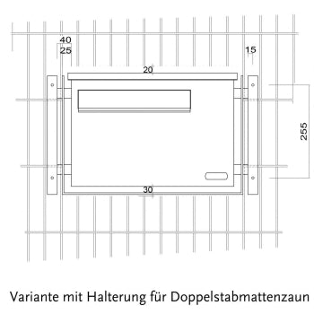 Zaunbriefkasten aus stabilem Edelstahl, Namensschild