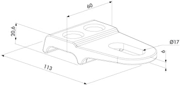Befestigungsgriff GBMU4D16 RAL 6005