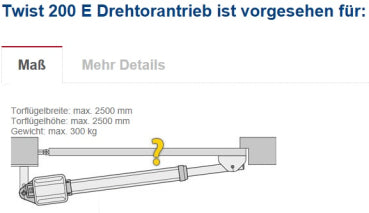 Sommer Twist 200E - Drehtorantrieb 2-flüglig mit 1 Handsender